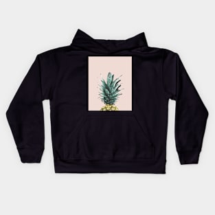 Pineapple on pink, Pineapple top, Minimal Kids Hoodie